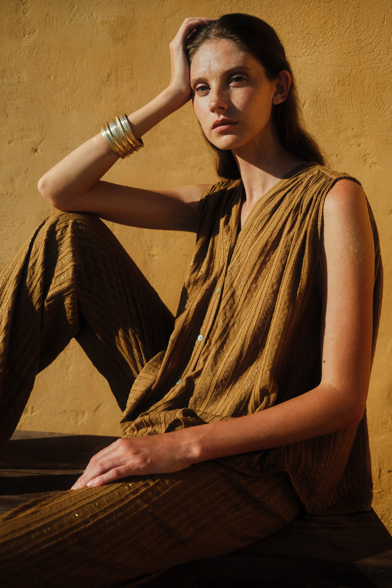 Sleeveless Top with Buttons