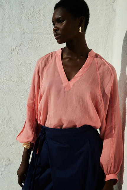 Long Sleeve Sheer Blouse