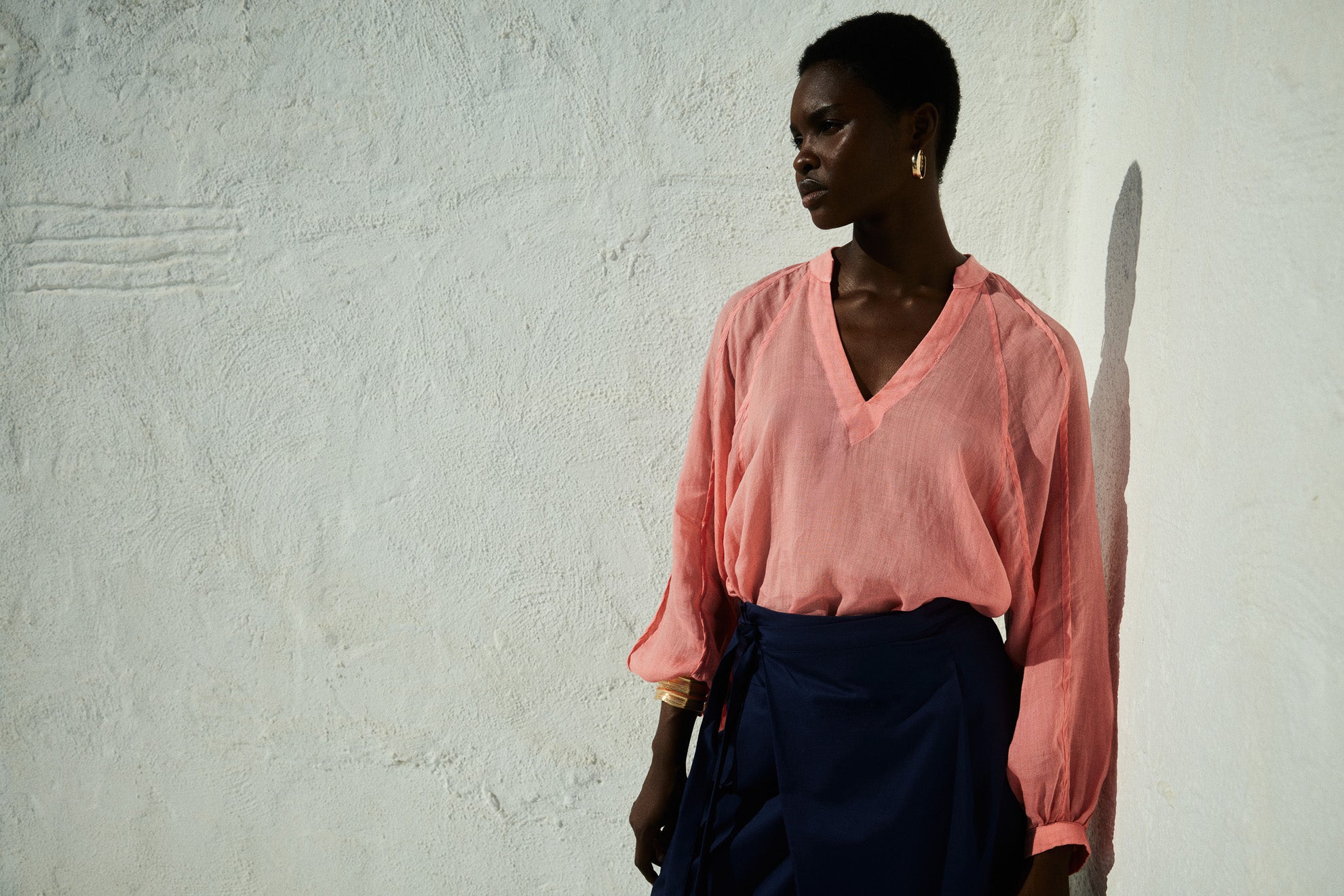 Long Sleeve Sheer Blouse