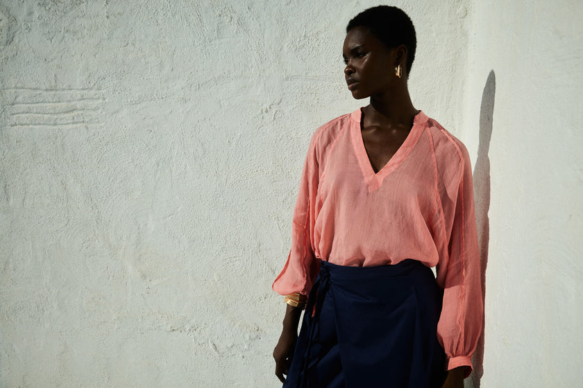 Long Sleeve Sheer Blouse