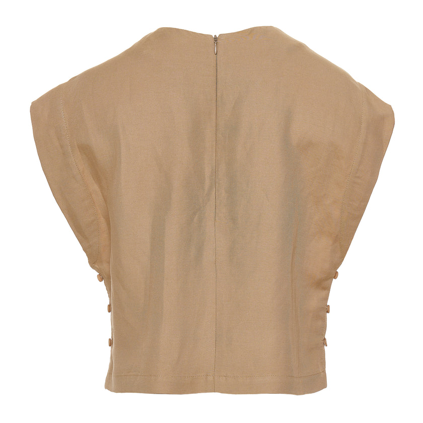 Short Linen Blouse 