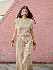 Short Linen Blouse 