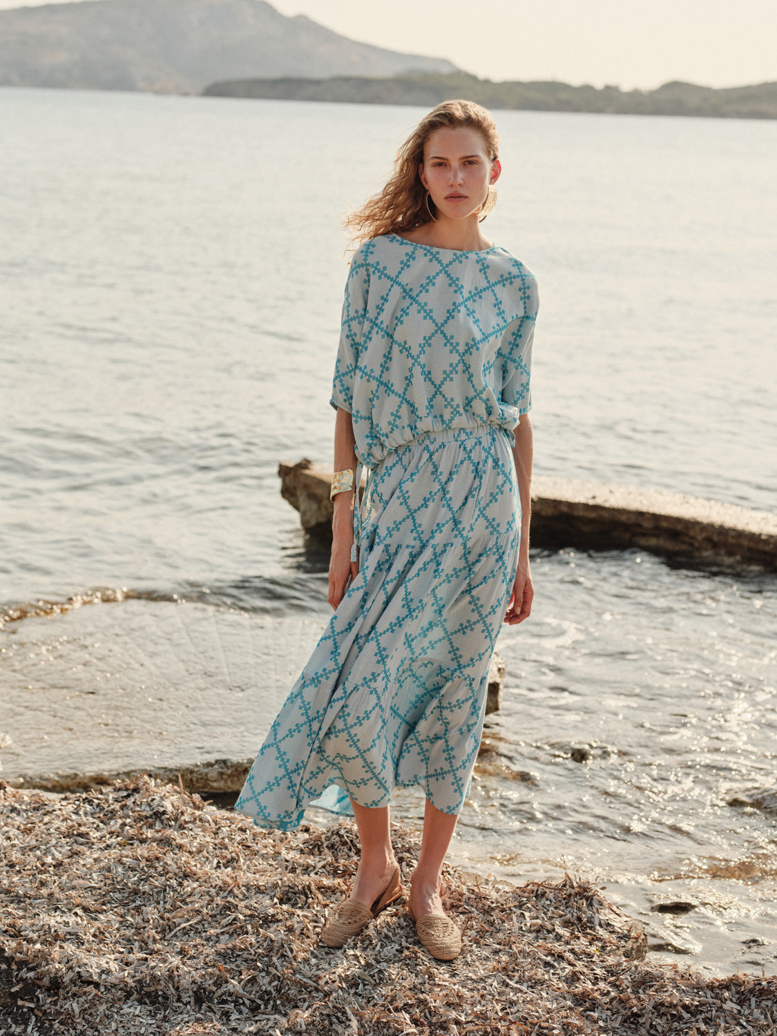 Cotton Blouse Jacquard 