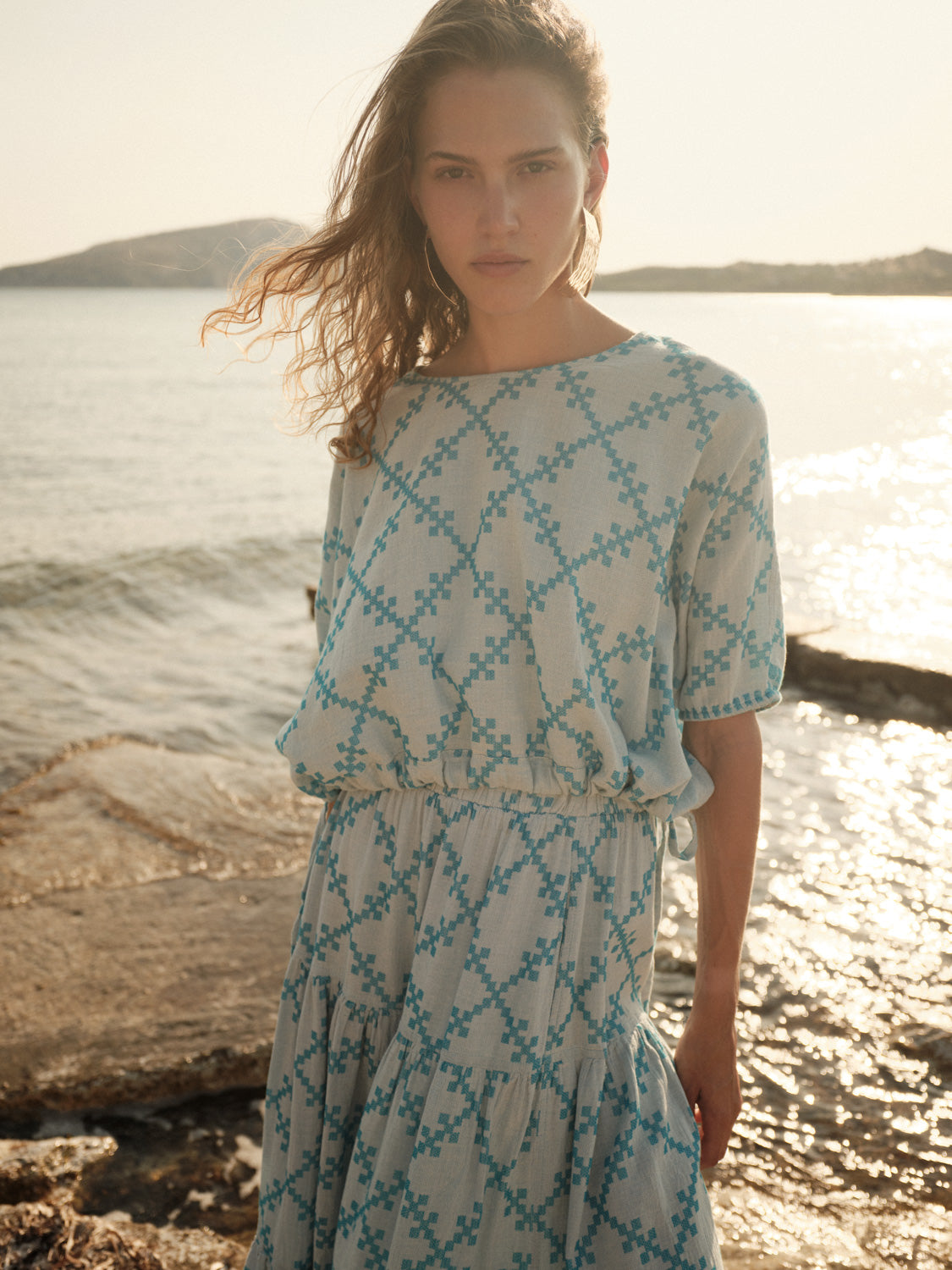 Cotton Blouse Jacquard 