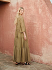 Long Sleeve Long Cotton Dress