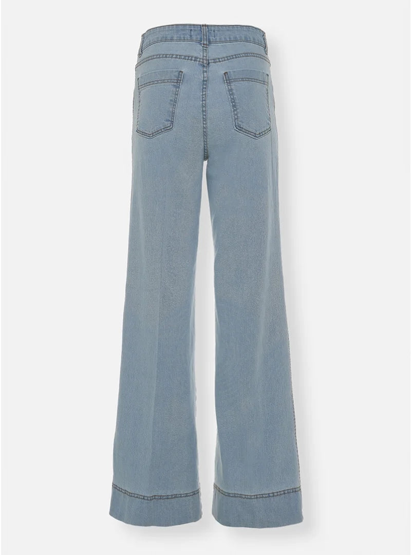Wide Leg Washed Jeans