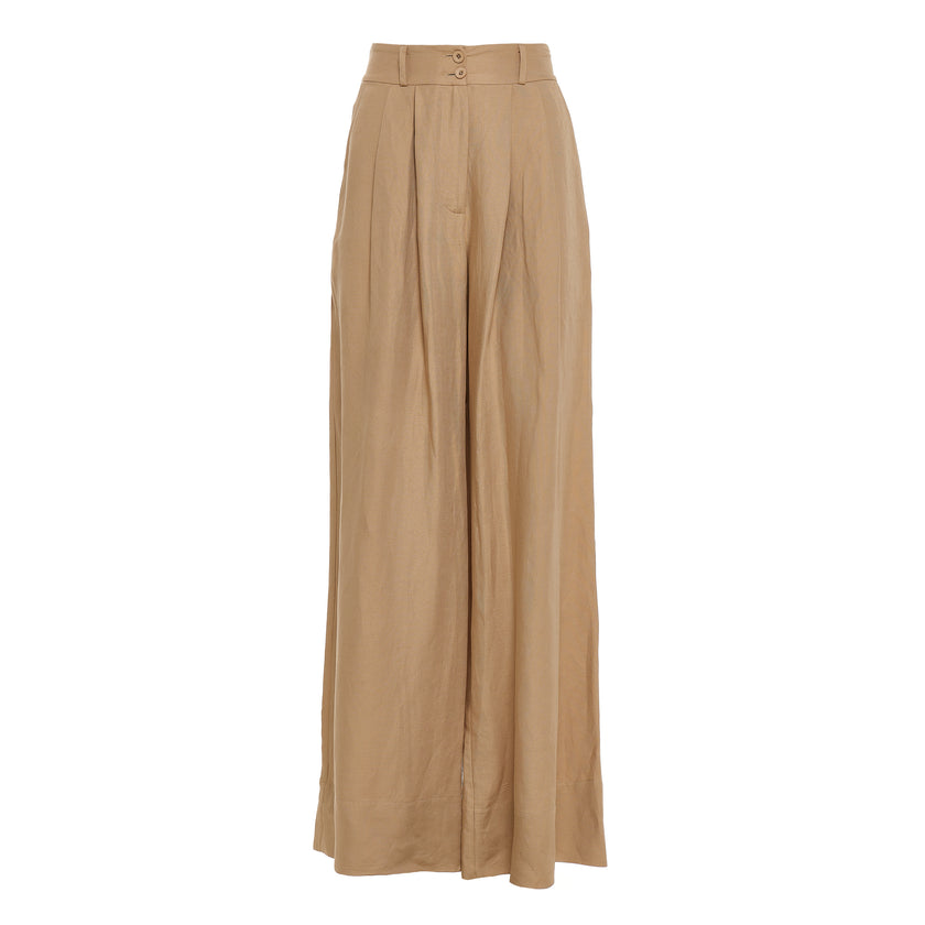 Pleated Linen Pants 