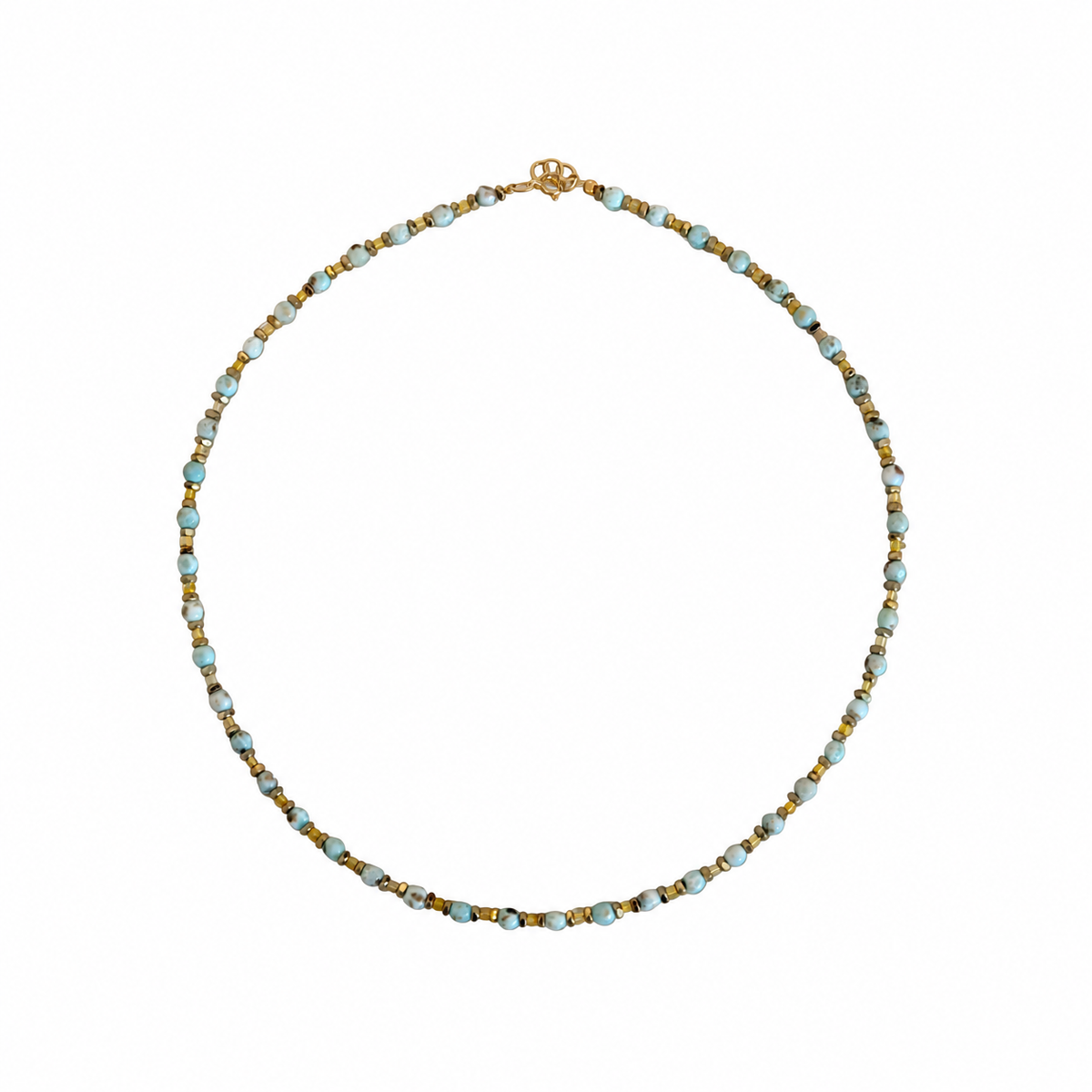 Larimar-Agate-Hematite Necklace