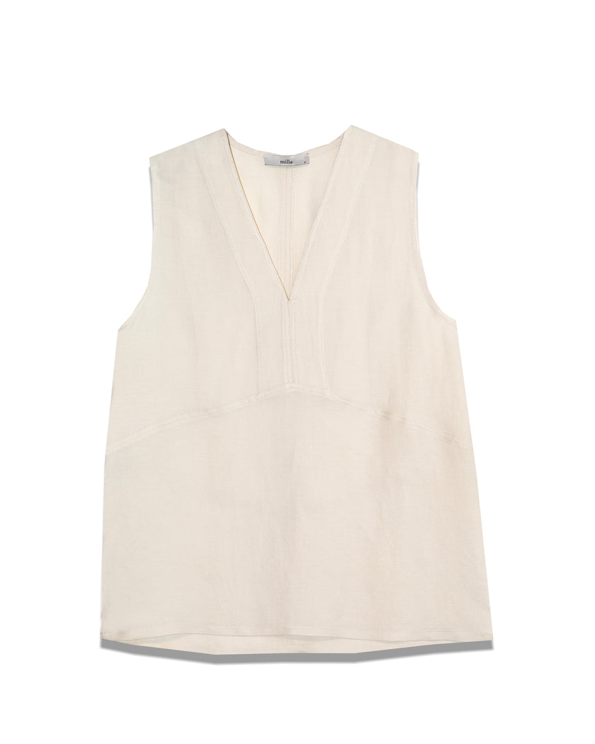 Sleeveless Linen Top