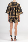 Black/Gold Short Sleeve  Blouse