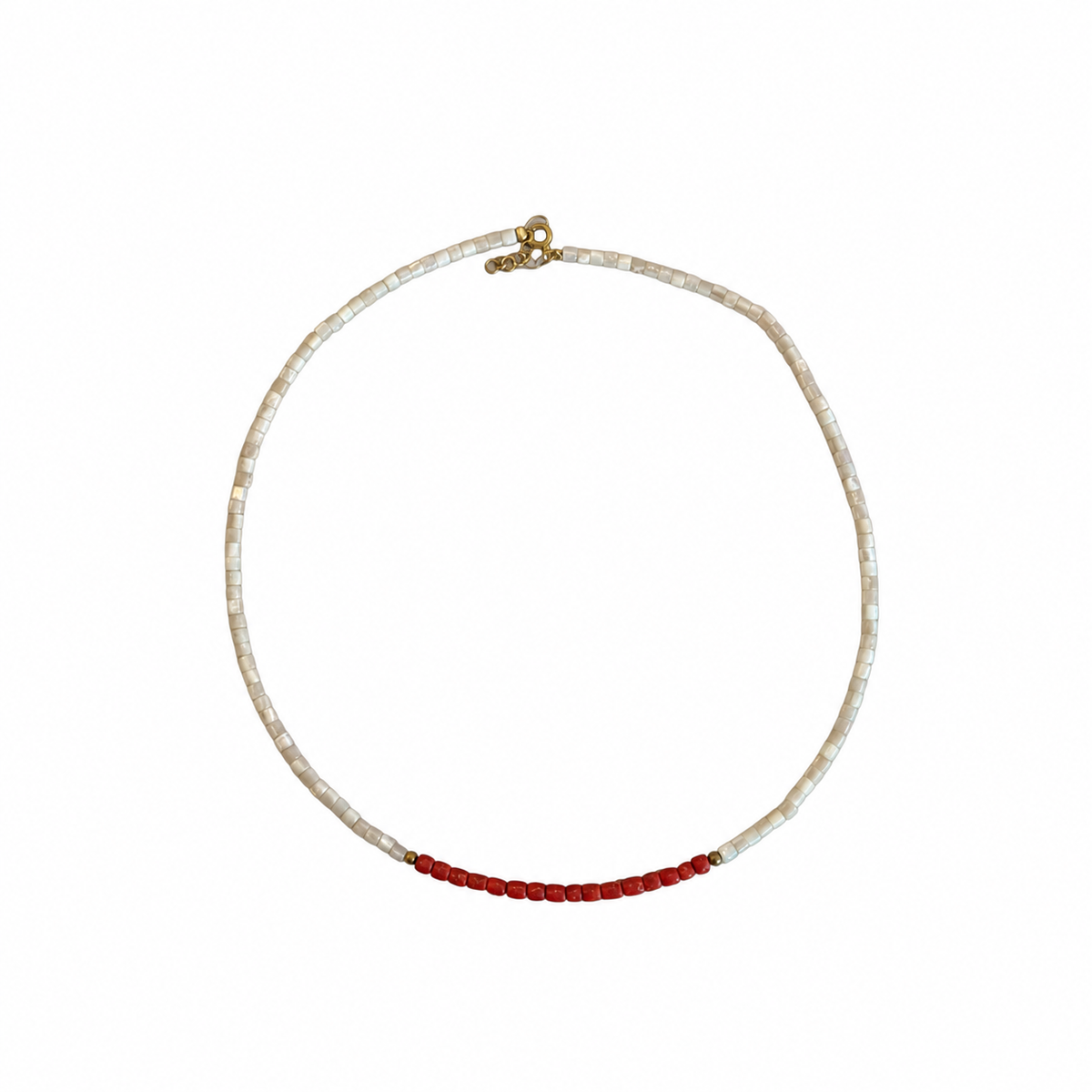 Mother of Pearl-Coral Necklace