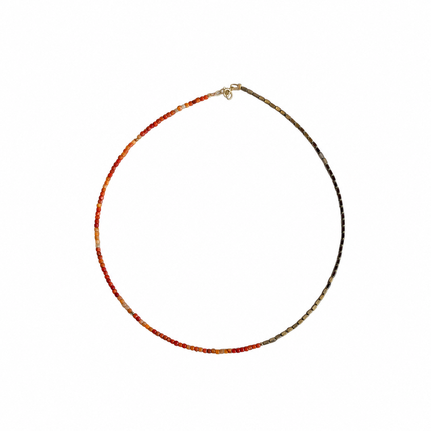 Coral-Hematite Necklace