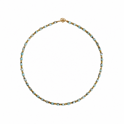 Larimar-Agate-Hematite Necklace