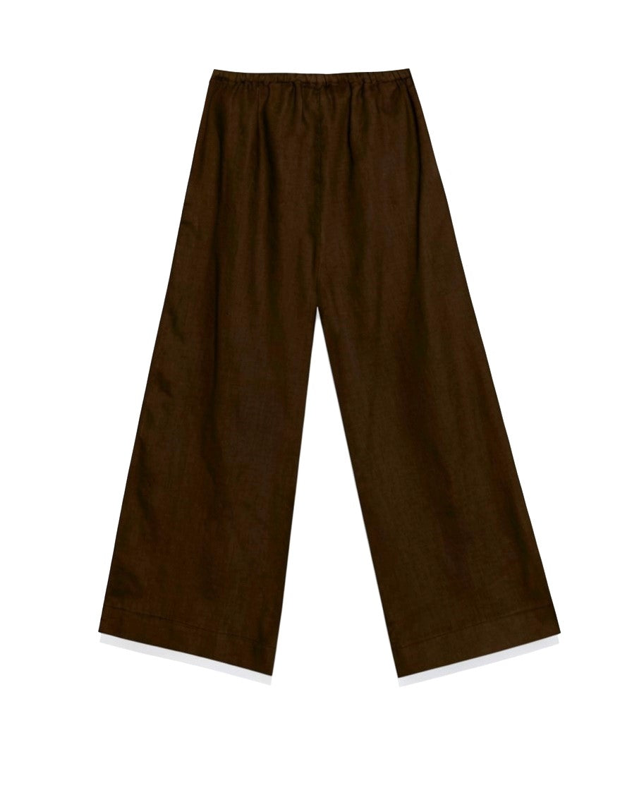 Wide Leg Linen Pants with Drawstring