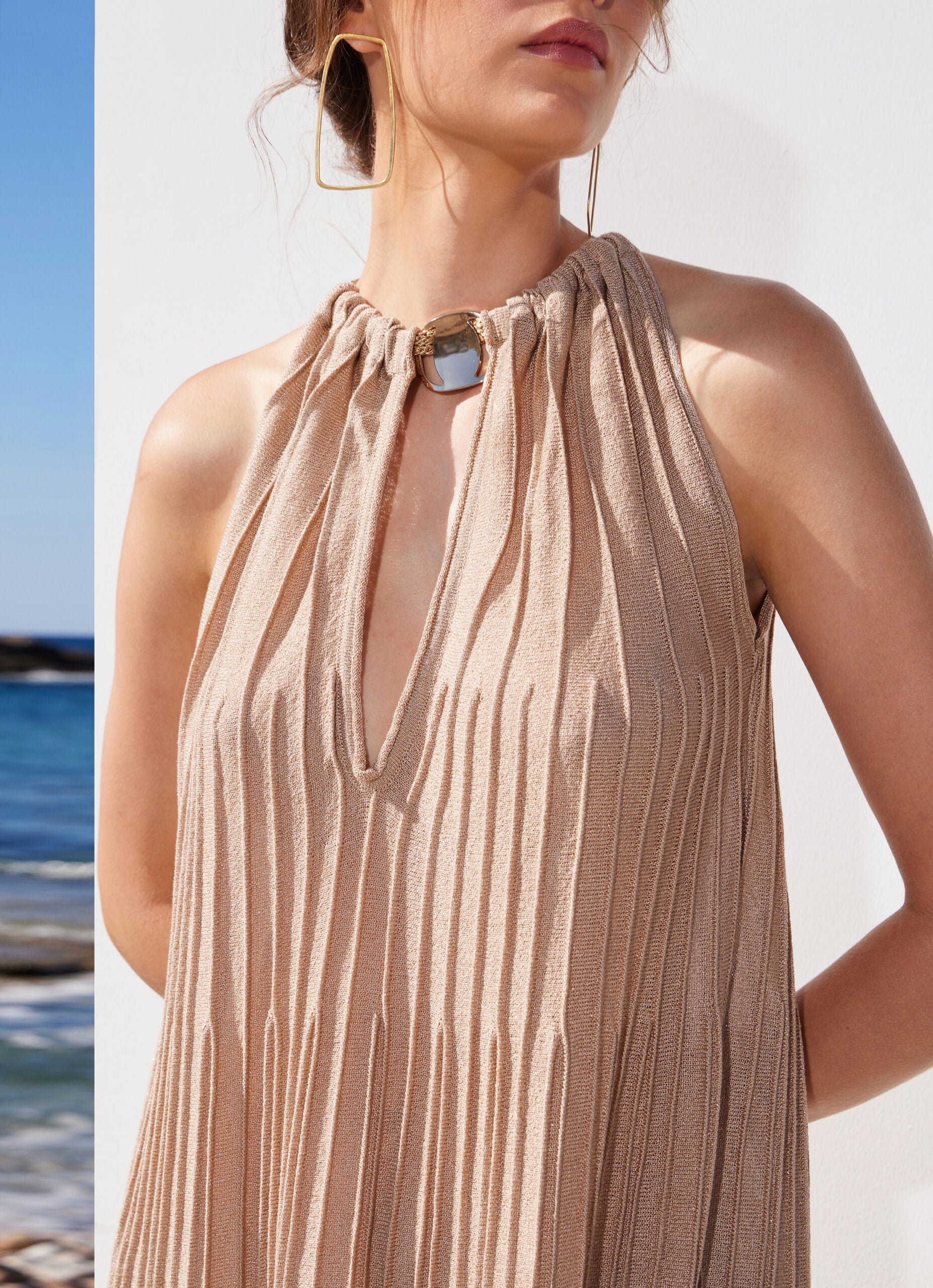 Long Sleeveless Knit Dress
