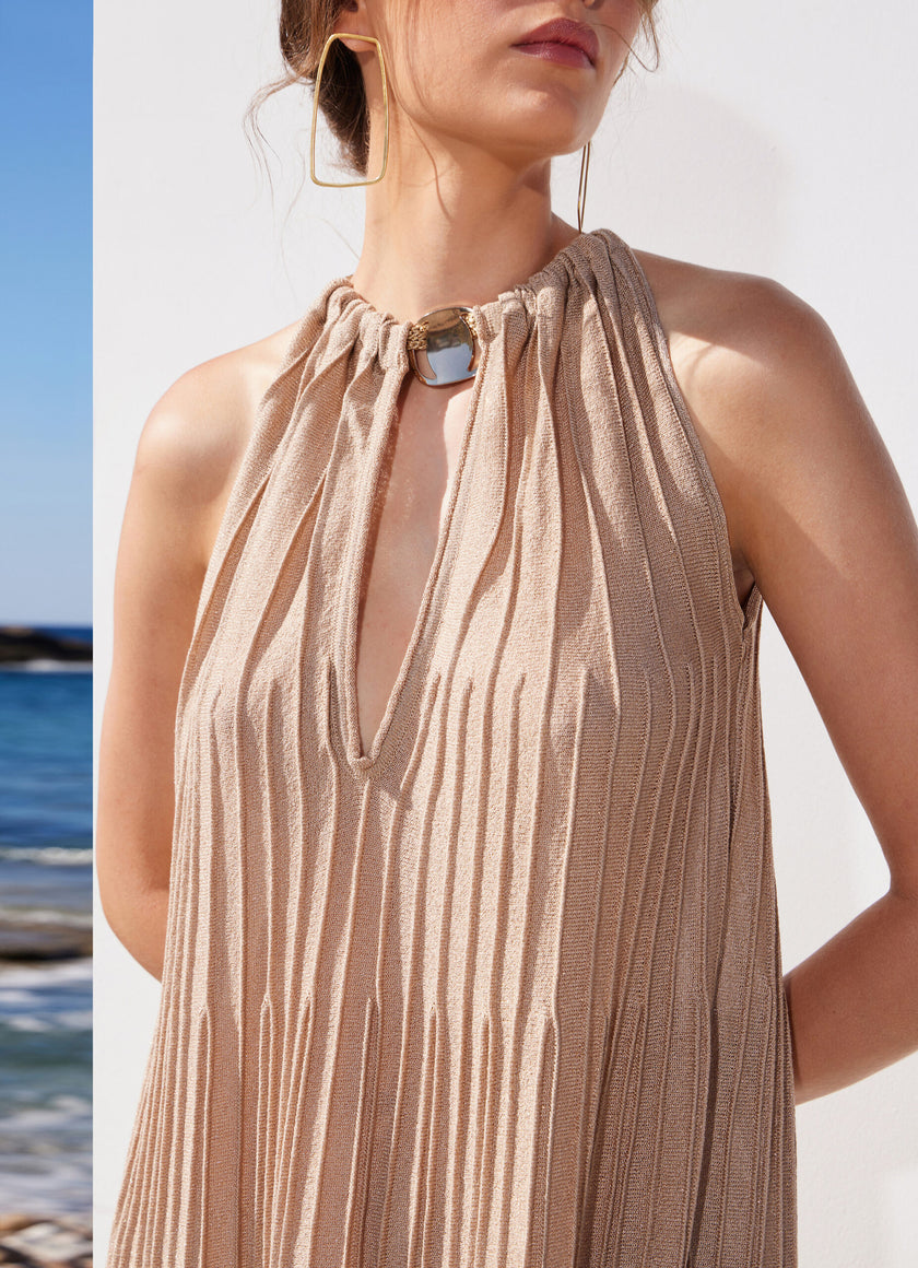 Long Sleeveless Knit Dress