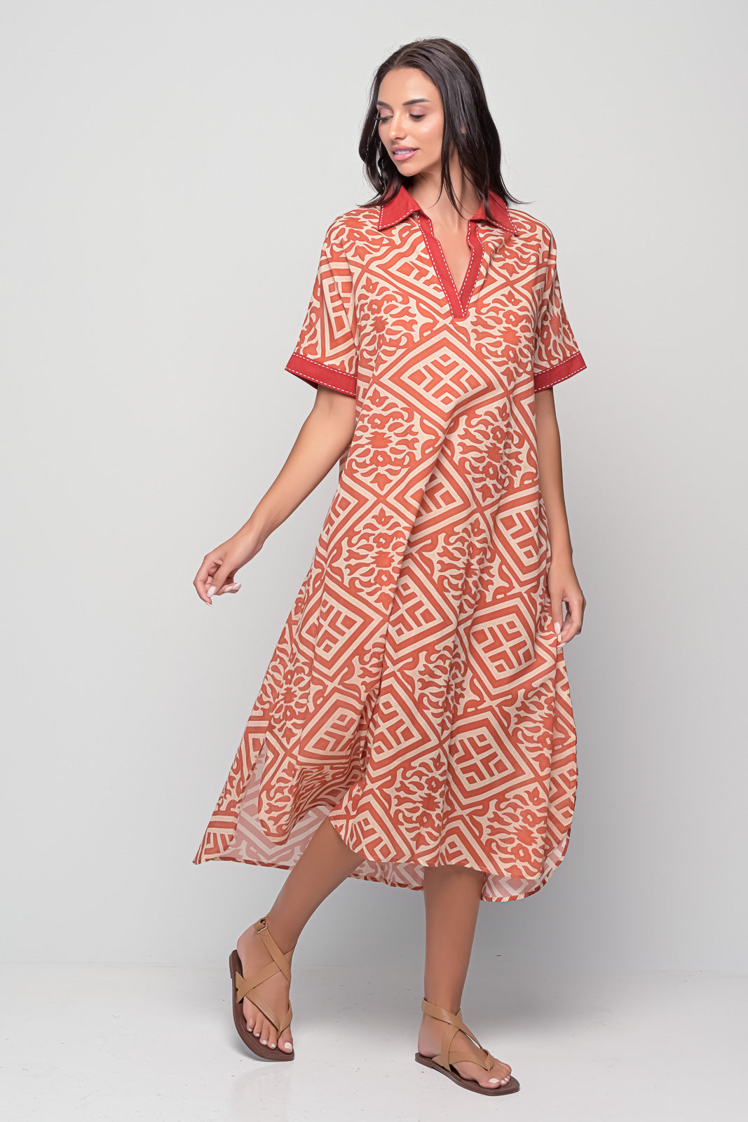 Midi Dress with Colar