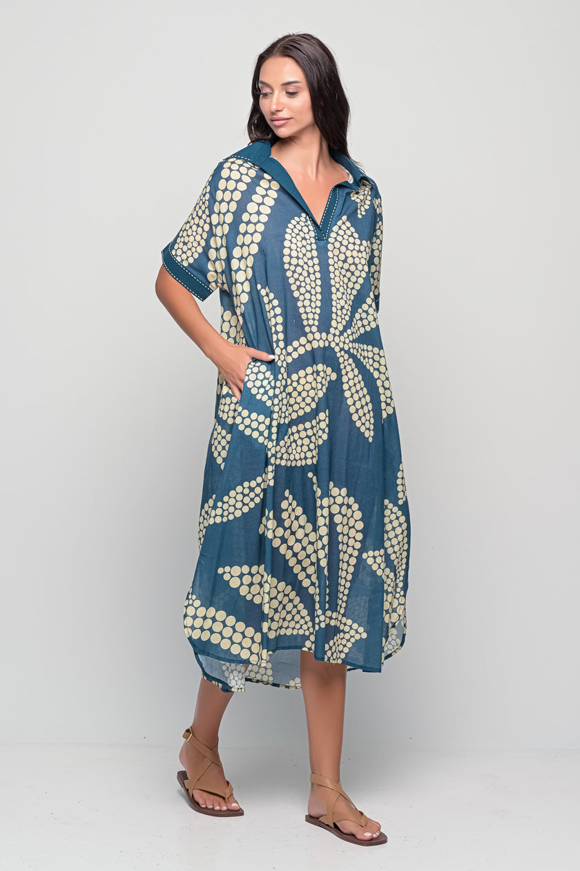 Midi Dress with Colar