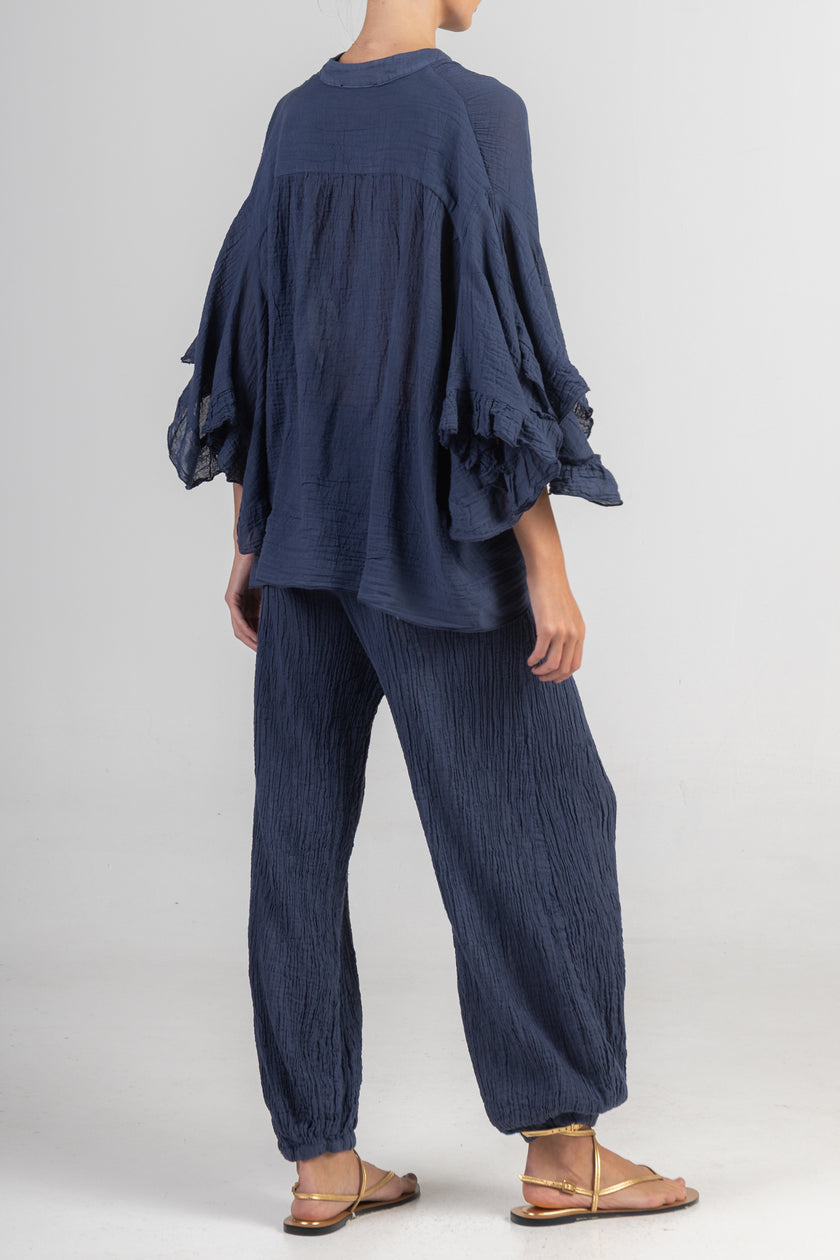 Long Sleeve Blouse with Ruffles