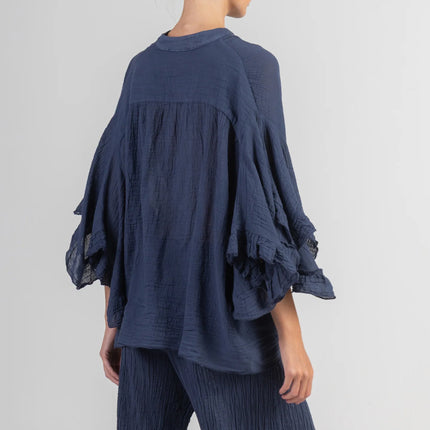 Long Sleeve Blouse with Ruffles