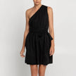 One Shoulder Short Dress in cotton by Greek Archaic Kori, product view