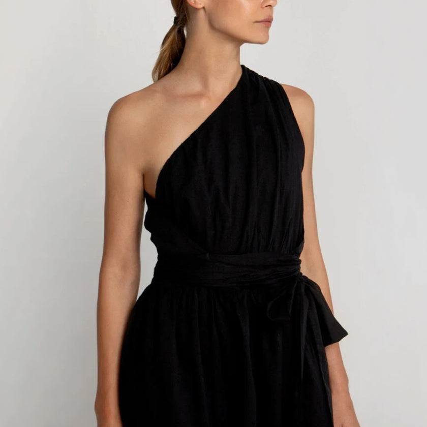One Shoulder Short Dress in cotton by Greek Archaic Kori, additional product view