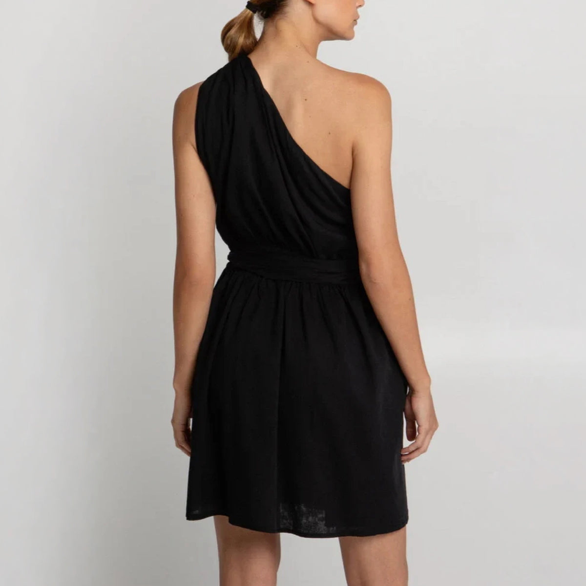 One Shoulder Short Dress in cotton by Greek Archaic Kori, additional product view