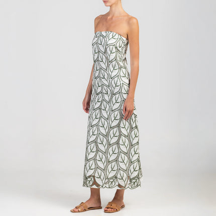 Strapless Dress With Embroidery
