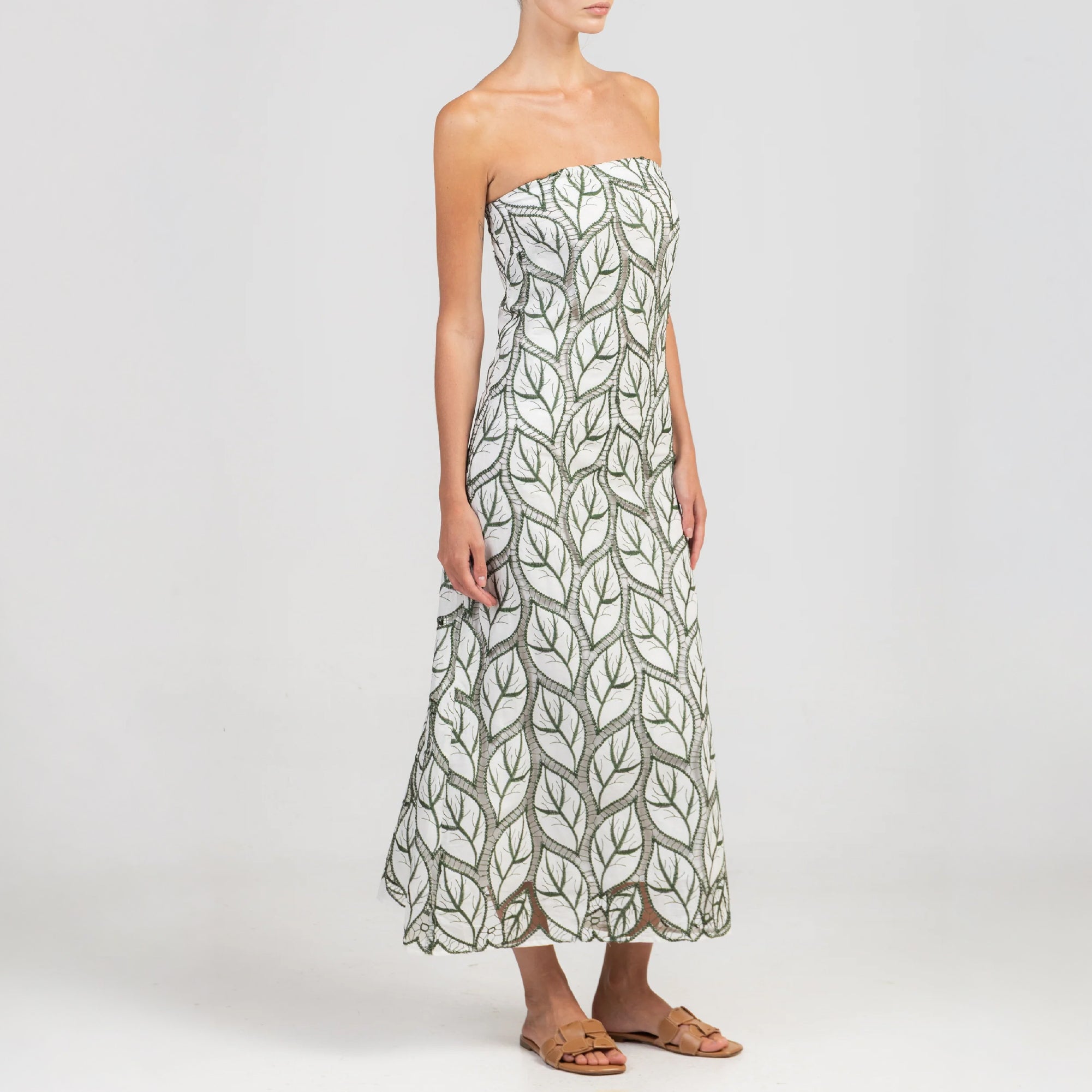 Strapless Dress With Embroidery