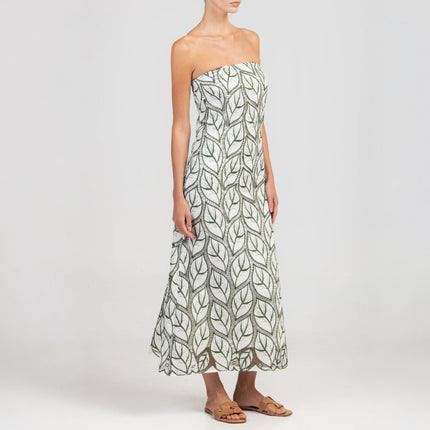 Strapless Dress With Embroidery
