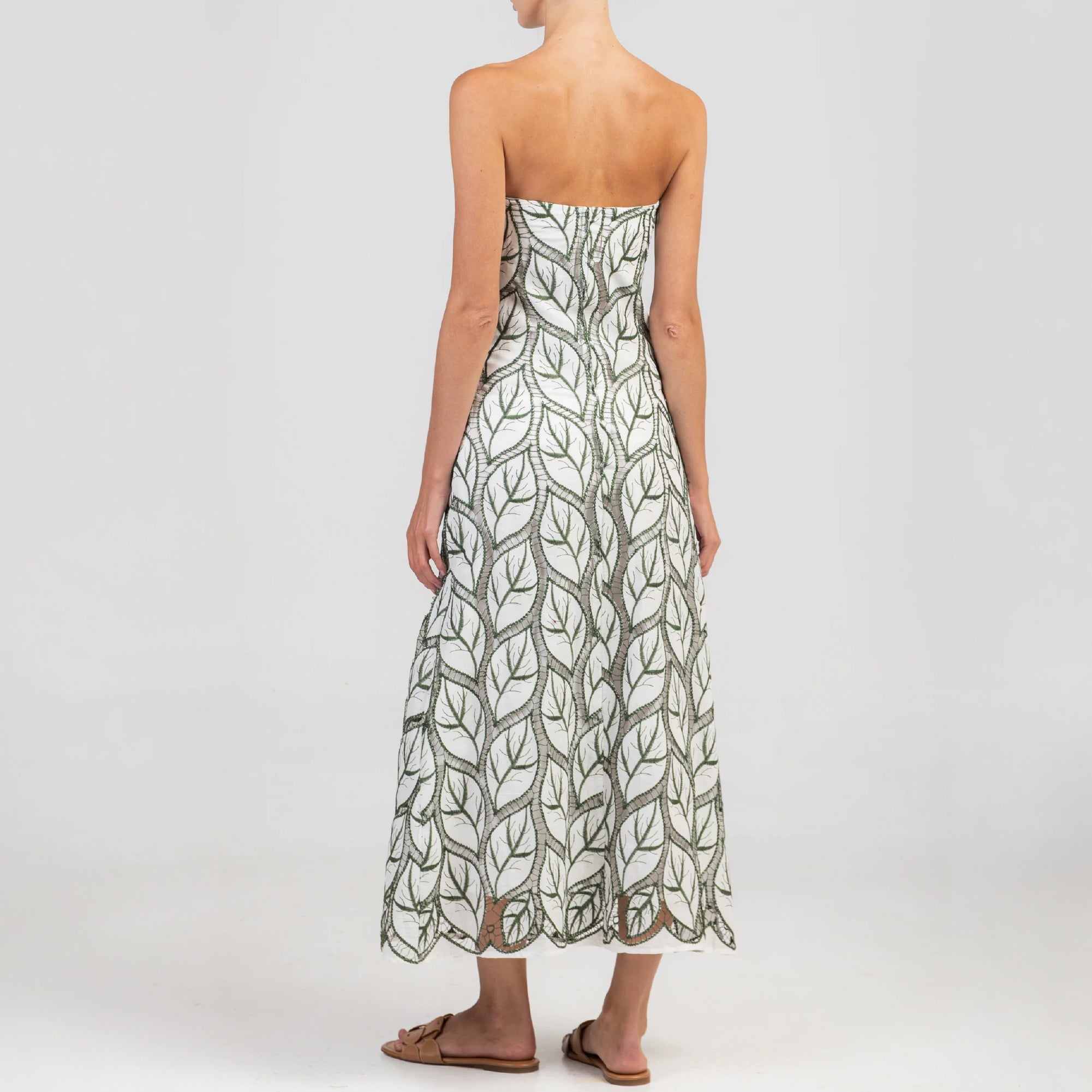 Strapless Dress With Embroidery