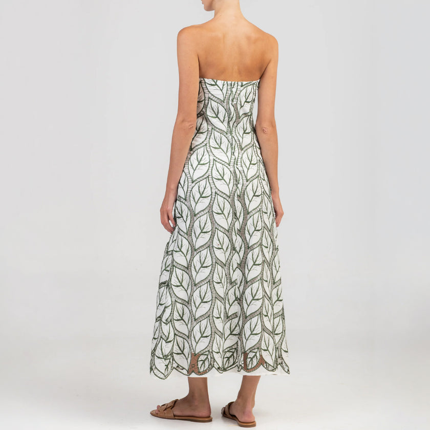 Strapless Dress With Embroidery