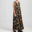 Black/Gold Long Dress in cotton by August, product view