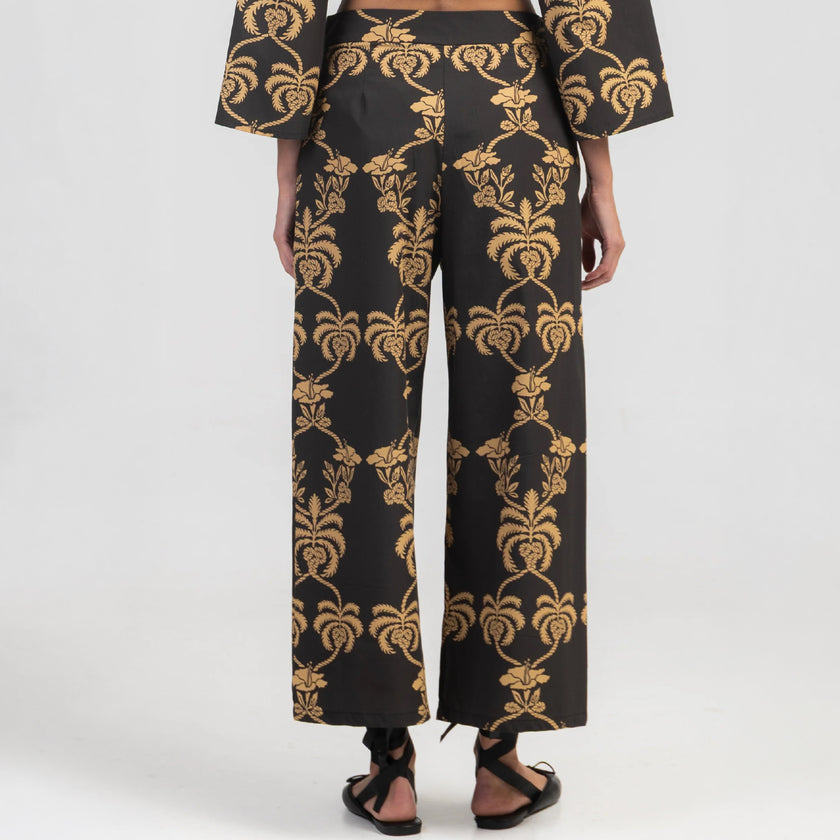 Black/Gold Pants in cotton by August, additional product view