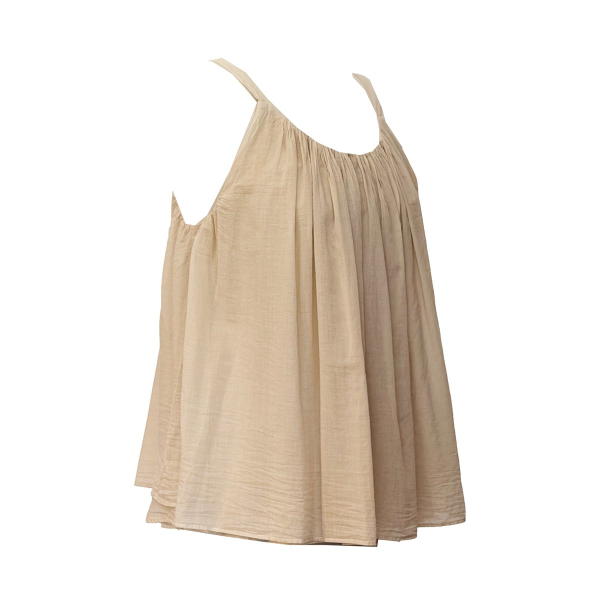 Sleeveless Top with Pleats