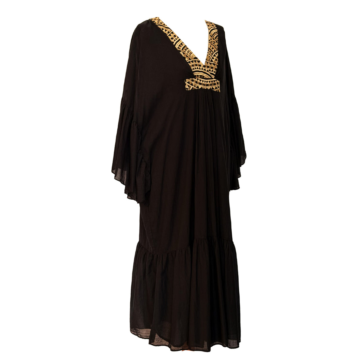 Long Kaftan with Gold Embroidery