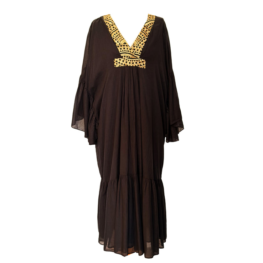 Long Kaftan with Gold Embroidery
