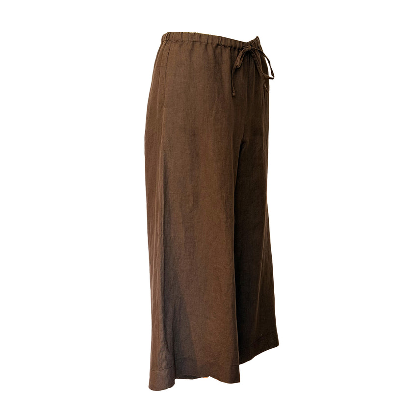 Wide Leg Linen Pants with Drawstring