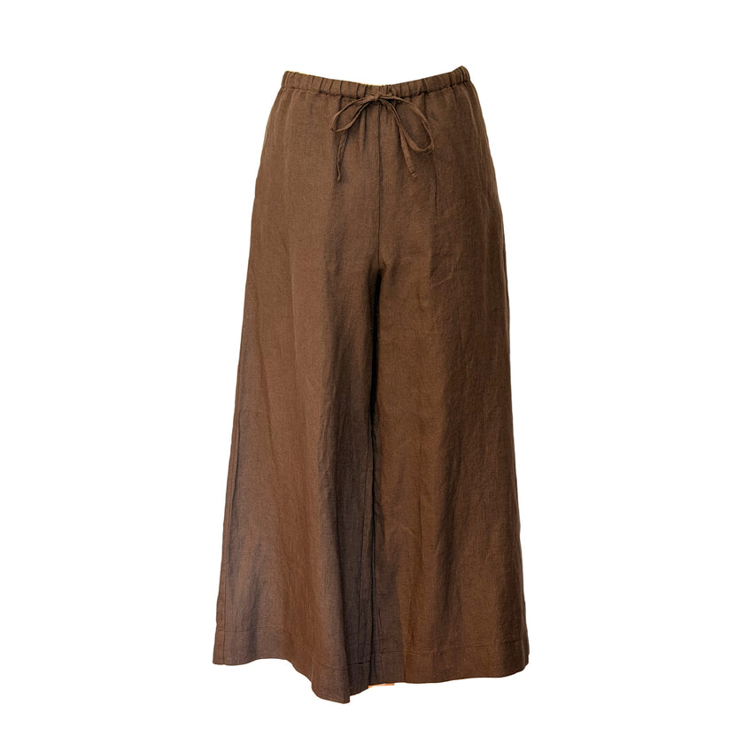 Wide Leg Linen Pants with Drawstring