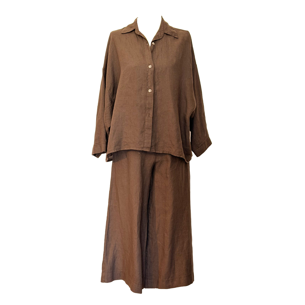 Wide Leg Linen Pants with Drawstring