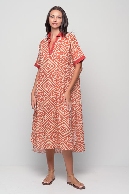 Midi Dress with Colar