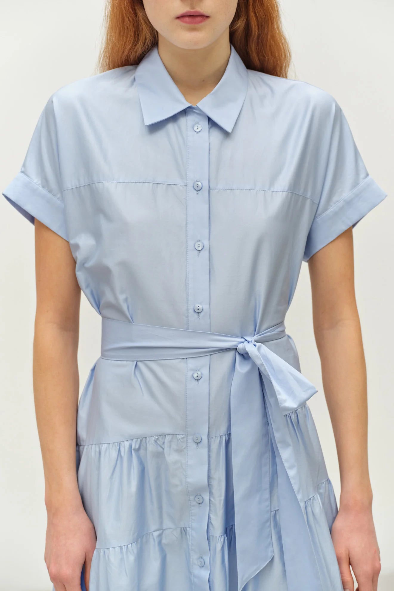 Cotton Popline Short Sleeve Dress 