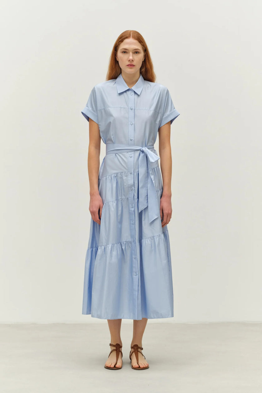 Cotton Popline Short Sleeve Dress 