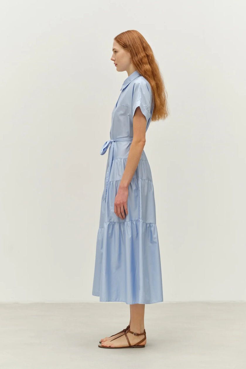 Cotton Popline Short Sleeve Dress 