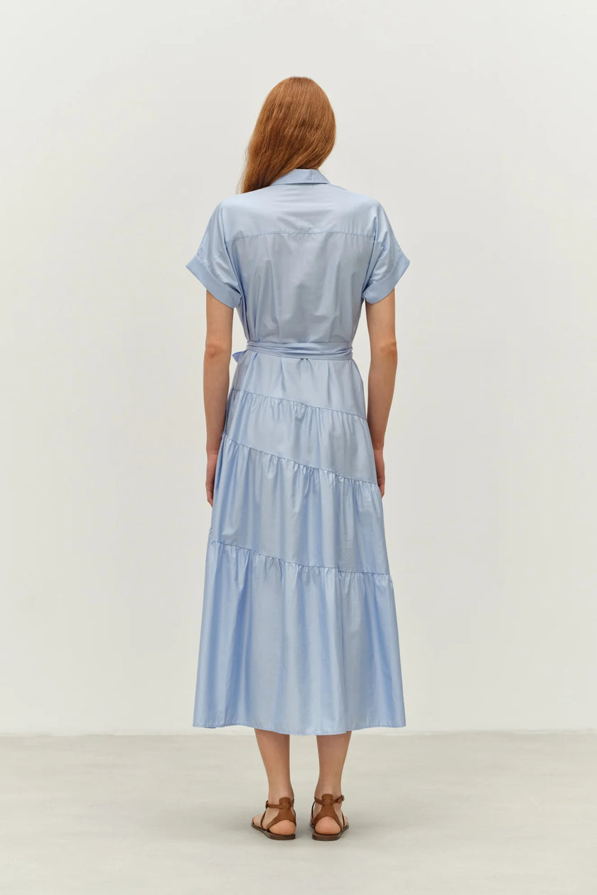 Cotton Popline Short Sleeve Dress 