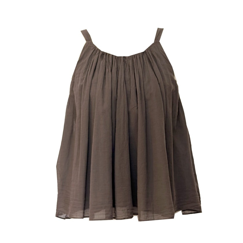 Sleeveless Top with Pleats