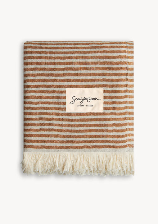Gorgona Linen Towel – Bronze Brown