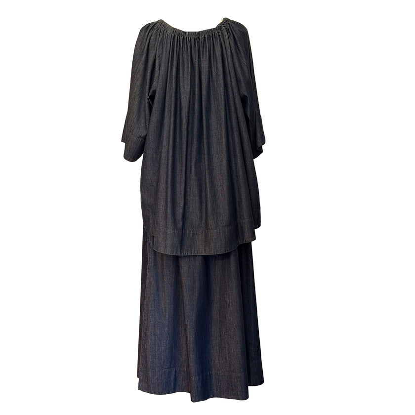 Long Blue Jean Skirt
