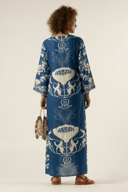 Long Silk Dress with Sleeves