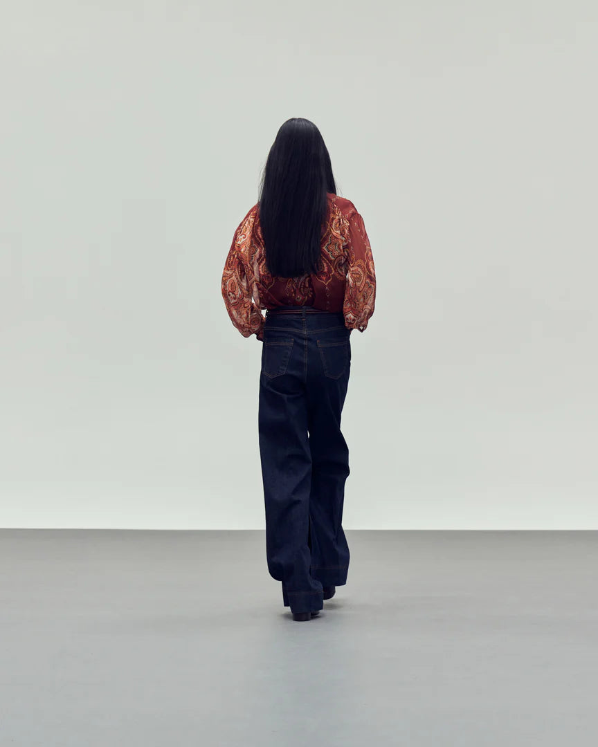 Wide Leg Blue Jeans